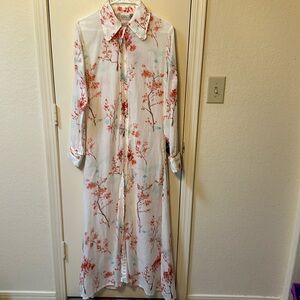 LCDA La Costa Del Algodōn En Plein Air Lingerie Long Floral Dress Size Medium